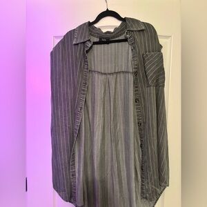 Dressed in LALA Gray Striped Muscle Tee